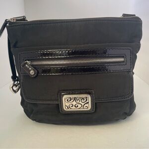 Brighton Black Crossbody Bag with Silver Accents